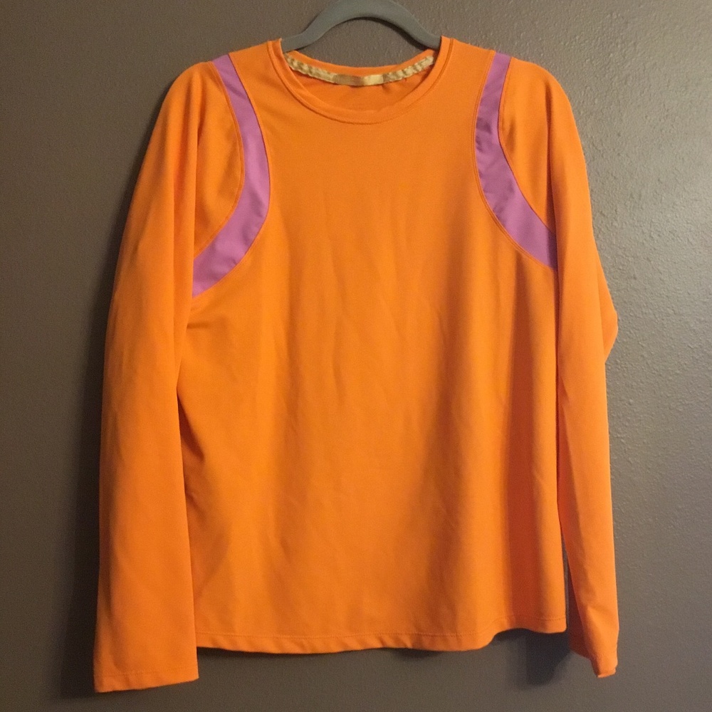 Nike Orange Pink Athletic Gym Sports Top L XL (Size tag missing)